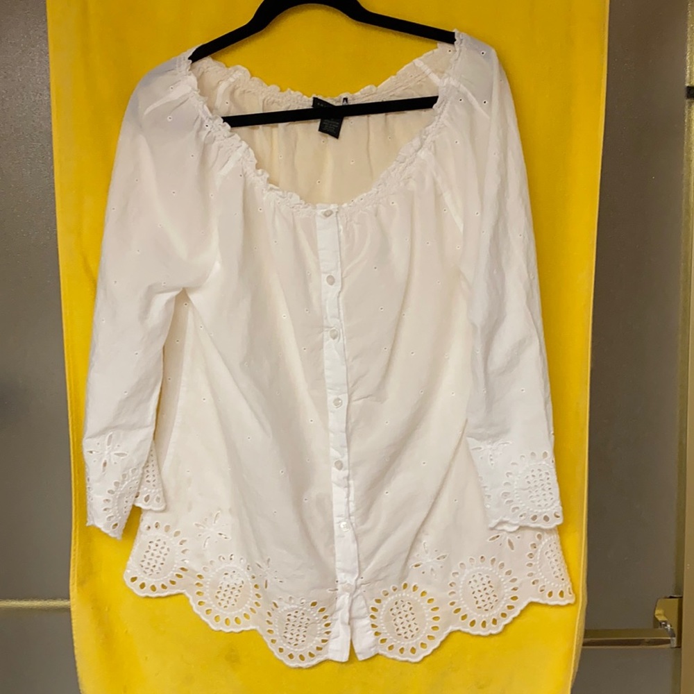 Grace Elements White Cotten Blouse - image 1